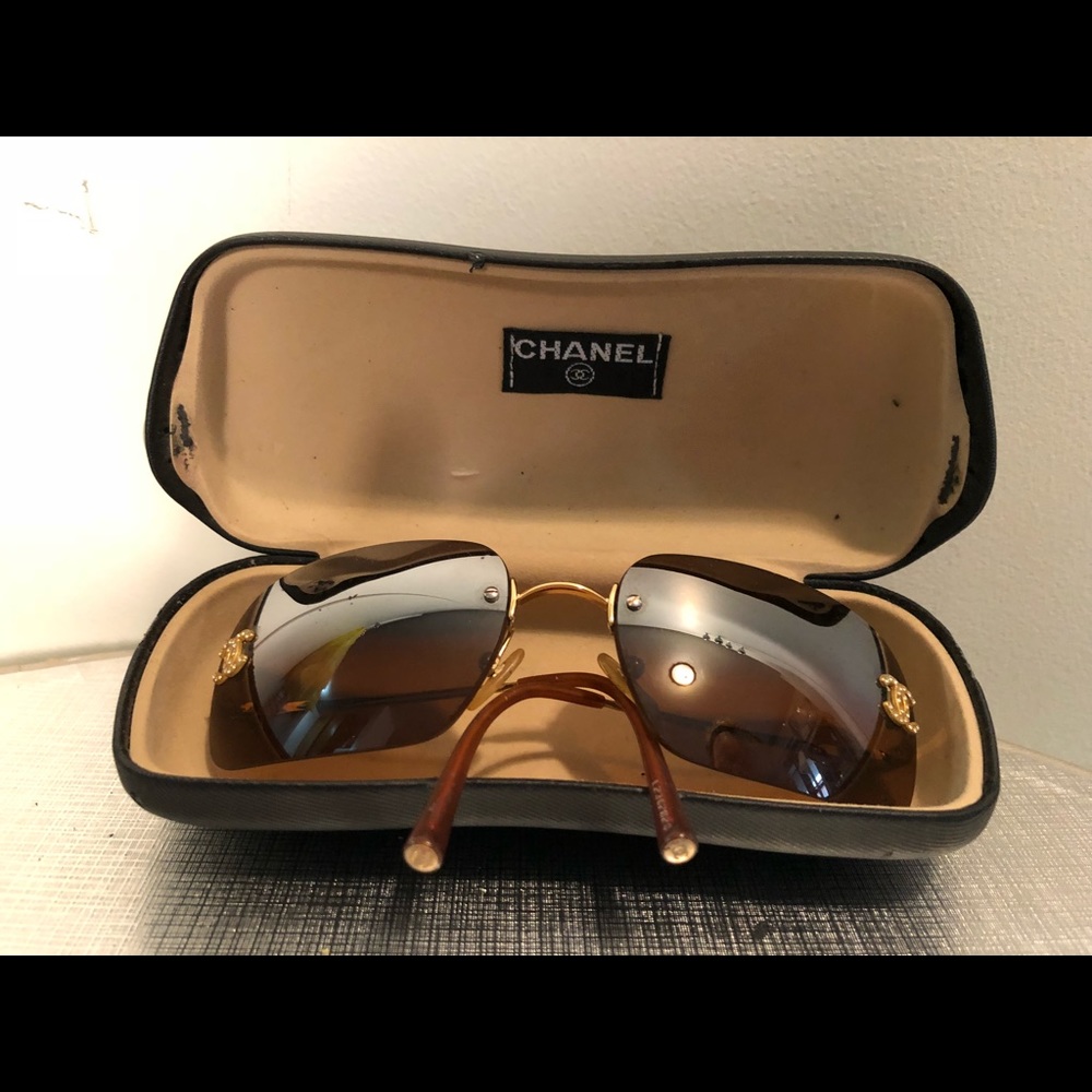 Chanel gold sunglasses